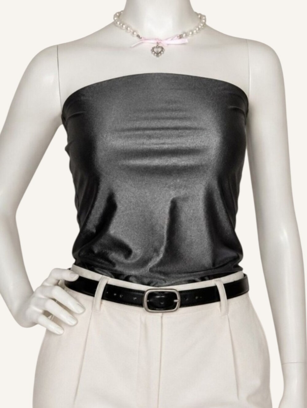 RD Style Second Skin Gunmetal Bustier Crop Top XS NWT Fall Winter